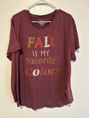Women’s Maurice’s Short Sleeve T Shirt, Fall Is My Favorite Color, Size 2/3X